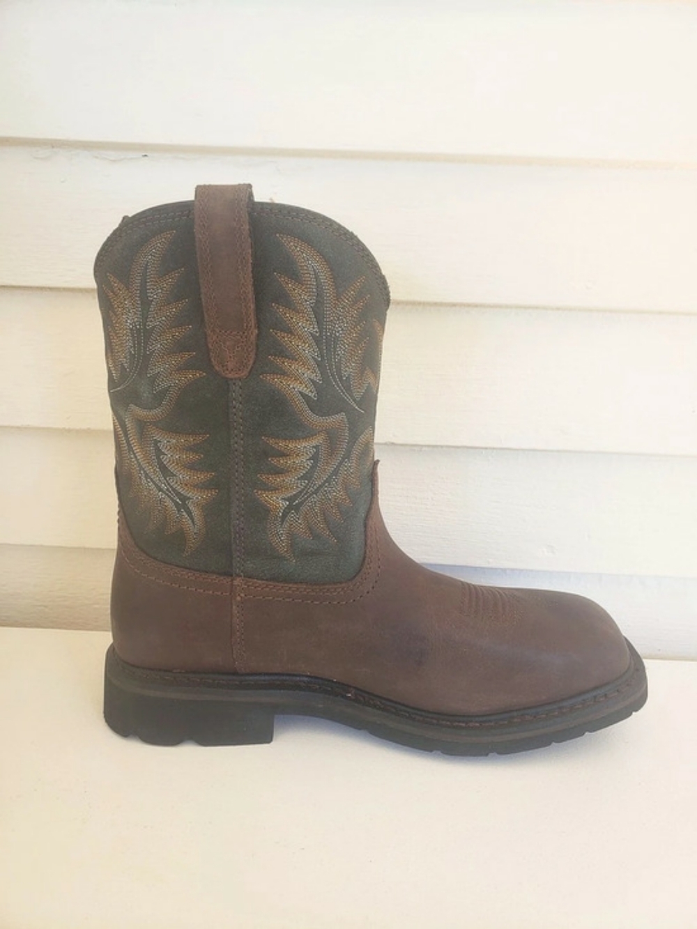 Ariat Sierra Steel Toe Pull-On Work Boot Brown Size 11EE